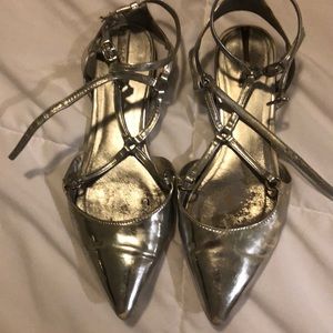 Silver strappy sandals